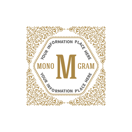 Einfache Und Elegante Monogramm Vorlage Mit Brief Und Bluht Kalligraphisches Ornament Rahmen Identity Design Fur Restaurant Cafe Geschaft Geschaft Boutique Hotel Heraldisch Mode Und Etc Vektor Illustration Lizenzfrei Nutzbare Vektorgrafiken