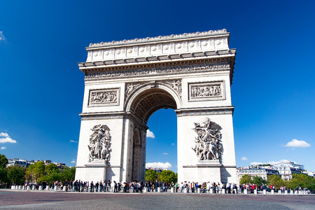 paris france circa april 2016 views of buildings monuments