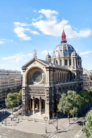 paris france circa april 2016 views of buildings monuments