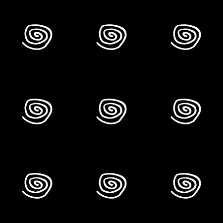 手で抽象的なスパイラル パターンには 渦巻きが描画されます かわいいベクトル黒と白の螺旋パターン のイラスト素材 ベクタ Image