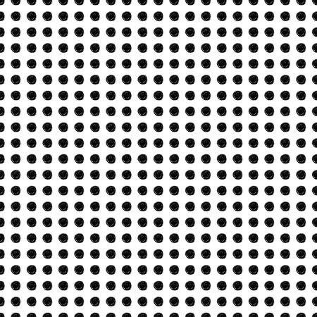 手描きのドットで抽象的な水玉柄 かわいいベクトル黒と白の水玉柄 生地のためのシームレスな白黒水玉柄の壁紙 包装紙 カード Web の背景 のイラスト素材 ベクタ Image