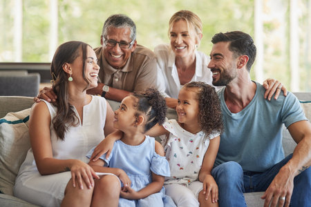 Children, diversity and big family in portrait in a home in australia with mother, father and grandparents laughing. old man, mom and smiling dad bonding with senior woman and happy kids on holiday Children, diversity and big family in portrait in a home in australia with mother, father and grandparents laughing. old man, mom and smiling dad bonding with senior woman and happy kids on holiday