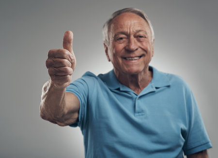 Happy Old Man Thumbs Up Stock Photos and Images - 123RF