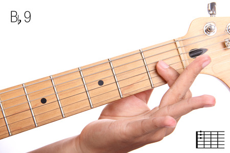 m6 高度なギター シリーズをキーします B フラット マイナー六の和音 白い背景で隔離の演奏の手のクローズ アップ の写真素材 画像素材 Image m6 高度なギター シリーズをキーします B フラット マイナー六の和音 白い背景で隔離の演奏の手のクローズ アップ の写真素材 画像素材 Image