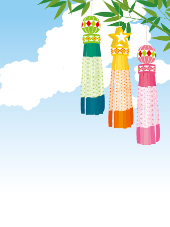 日本の仙台七夕まつりのイラスト素材 ベクタ Image