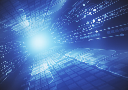 抽象的な光る回路 マザーボードの壁紙 技術 ハードウェア 近未来的なコンセプト 3 D レンダリング の写真素材 画像素材 Image