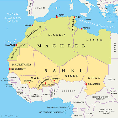 Karte Der Sahara Wuste Und Sahel Zone Lizenzfrei Nutzbare Vektorgrafiken Clip Arts Illustrationen Image 70778882