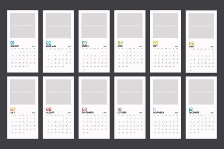 modern minimal vertical calendar planner template for 2018 vector vertical calendar