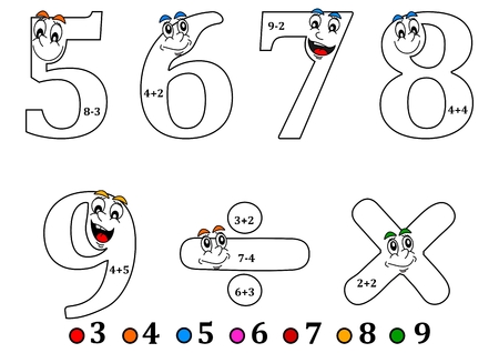 小さな子供の塗り絵 ベクトルのカウントとして絵画に陽気な数字 のイラスト素材 ベクタ Image 小さな子供の塗り絵 ベクトルのカウントとして絵画に陽気な数字 のイラスト素材 ベクタ Image