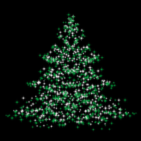 abstract illustration of a christmas tree over a black background christmas tree black background