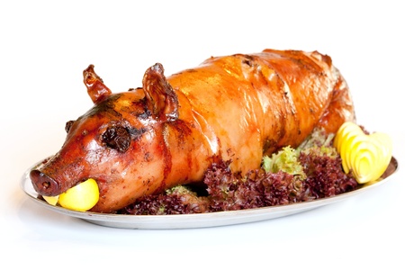 grilled pork: Nướng heo sữa trên một tấm
