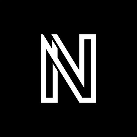 capital letter m from the white interwoven strips on a black