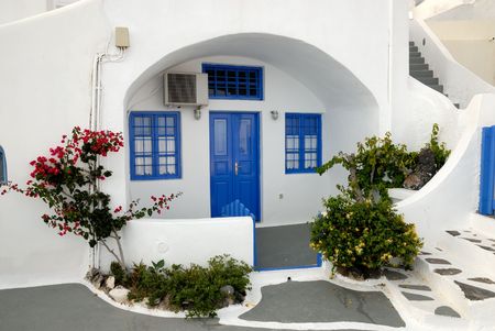 Traditional house in Santorini, Greece Фото со стока