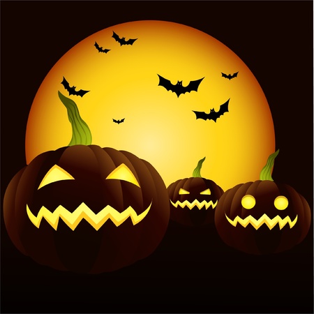Moonlight lanterns: Jack o lentern trên mặt trăng nền ang dơi