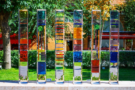 yerevan armenia 26 september 2016 the colorful glass sculpture located in cafesjian