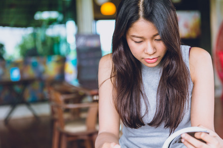 Enjoy Relax Times With Reading Book Asian Women Thai Teen Serious Focus To Read Pocket Enjoy Relax Times With Reading Book Asian Women Thai Teen Serious Focus To Read Pocket