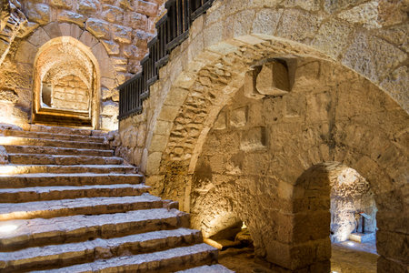 ajloun jordan april 04 2015 view of ajloun castle main entrance and