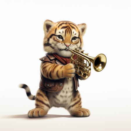 Smile　トランペットを持つ猫の絵 Smile トランペットを持つ猫の絵