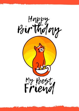 happy birthday my best friend greeting card with a cute animal