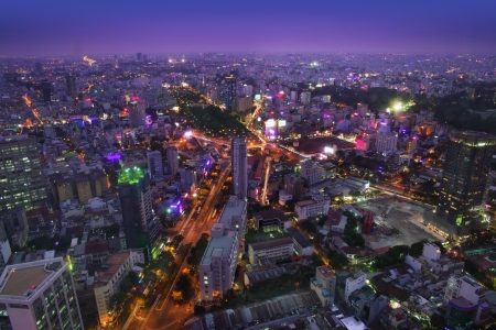 The landscape of Saigon: Đô thị Đêm Skyline, thành phố Hồ Chí Minh, Việt Nam