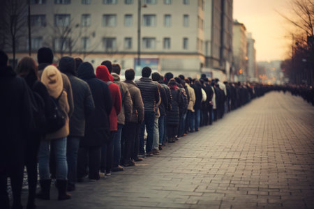 Foto Persone In Fila, Immagini e Vettoriali