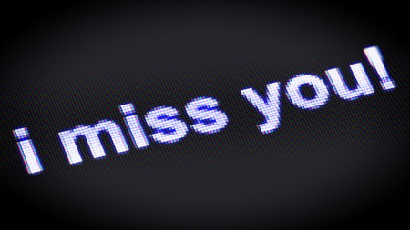 I miss you! in black display. 3d illustration. I miss you! in black display. 3d illustration.