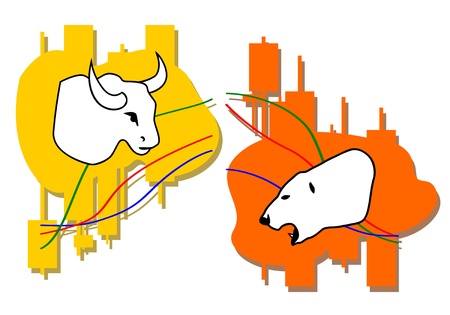 bull and bear market concept clip art preview