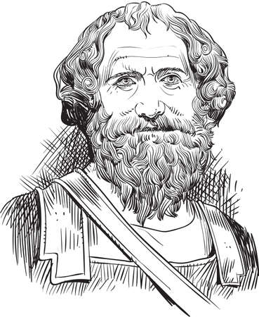 Portret van archimedes. Stockfoto