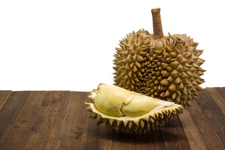 Durian: Thai Durian on tabel isolate white background
