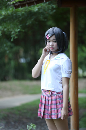 Asian School Girl In Outdoor Stock Photo Asian School Girl In Outdoor Stock Photo