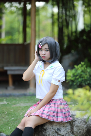 Asian School Girl In Outdoor Stock Photo Asian School Girl In Outdoor Stock Photo
