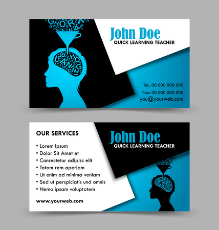 front and back side of quick learning theme business card isolated on grey background stock vector - Back Of Business Card front and back side of quick learning theme business card isolated on grey background stock vector - Back Of Business Card