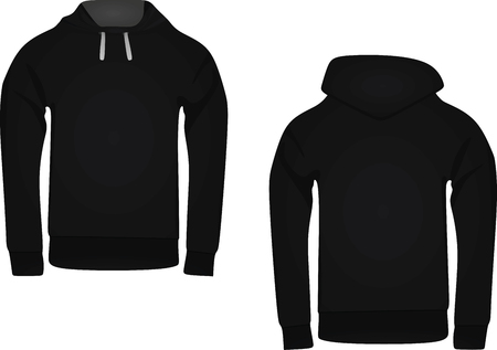 Set Aus Schwarzen Und Weißen Und Bunten Männlichen Hoodies Vektor Illustration Der Schwarzen Und Weißen Hoodie