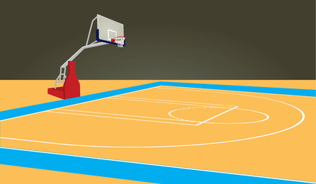 白い背景の上の視点でバスケット ボール コートのイラスト素材 ベクタ Image 白い背景の上の視点でバスケット ボール コートのイラスト素材 ベクタ Image