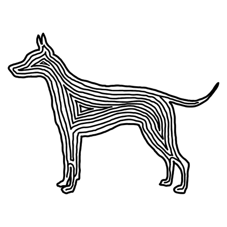 黒犬イラスト アイコン オフセット線 のイラスト素材 ベクタ Image 黒犬イラスト アイコン オフセット線 のイラスト素材 ベクタ Image