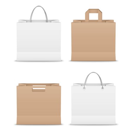 collection paper shopping bags template vector eps 10 royalty free