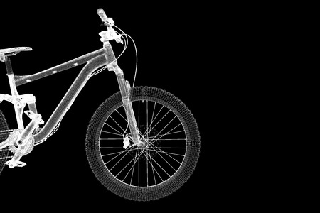 mountain bicycle 3d model body structure wire model stock photo
