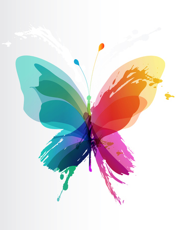 butterfly: bướm đầy màu sắc được tạo ra từ giật gân và các đối tượng màu.