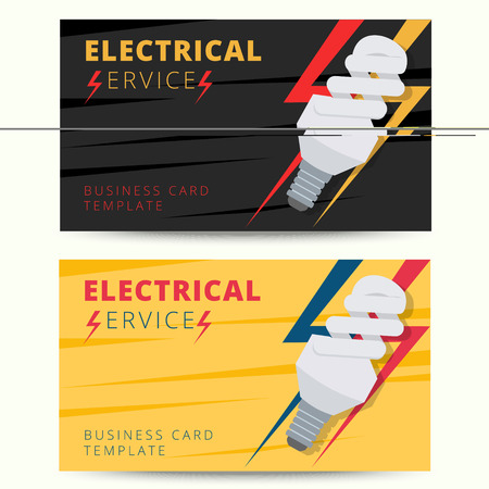 set of professional electrician business card template vector electrical services engineer background design for poster - Electrician Business Cards set of professional electrician business card template vector electrical services engineer background design for poster - Electrician Business Cards
