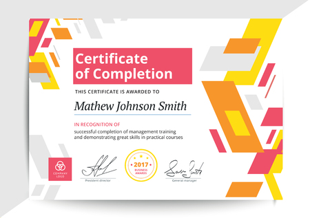 certificate of completion template in modern design business training certificate of completion