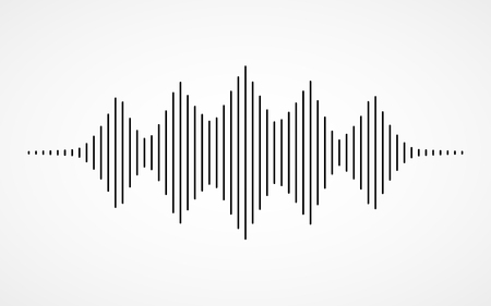 black sound wave on white background clip art preview