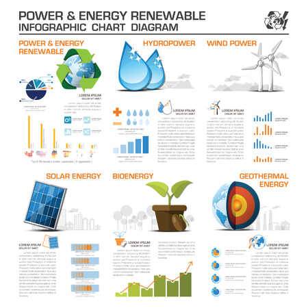 Power And Energy Renewable Infographic Chart Diagram Vector Design Template - 52418303