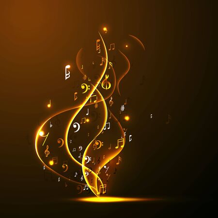 Notes de musique abstraite de fond de musique et clé musicale. notion amusante.