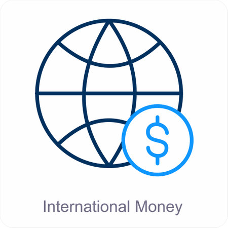 International money and currency icon concept