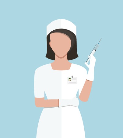 女性看護師の注射器を見て彼女は持ちこたえています のイラスト素材 ベクタ Image 5990 女性看護師の注射器を見て彼女は持ちこたえています のイラスト素材 ベクタ Image 5990