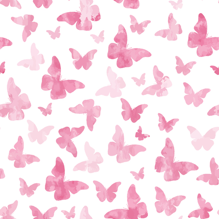 butterfly: Dàn watercolor bướm màu hồng mẫu.