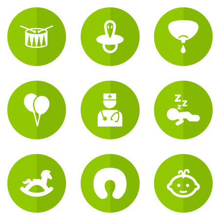Set of 9 child icons set. collection of pediatrician, balloon, child and other elements. Stock Photo