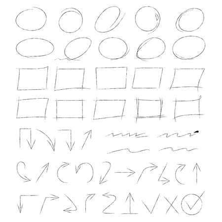 強調表示とマーカー要素 矢印 下線 グランジ円のイラスト素材 ベクタ Image 45548720