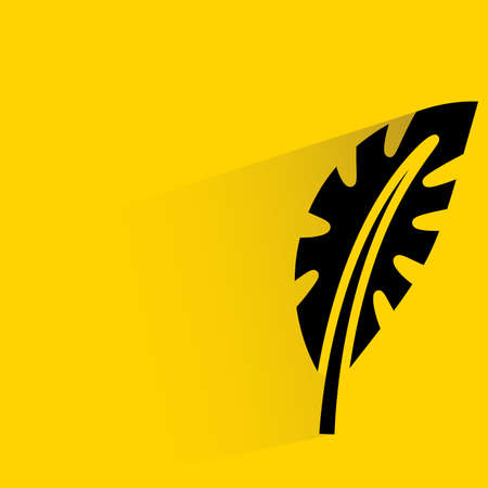 black leaf on yellow background clip art preview