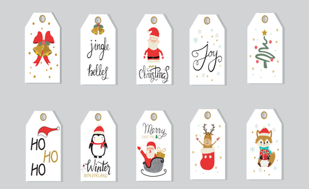 merry christmas gifts tags hand lettering set for winter holidays merry christmas gift tags